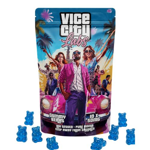 MDMA Gummy Bears 500MG – Blue Raspberry – Vice City Labs