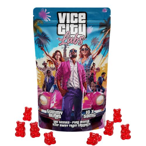 MDMA Gummy Bears 500MG – Red Raspberry – Vice City Labs